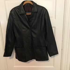 Wilson's Women's Black Leather Jacket Pockets Size Large Vintage Excellent